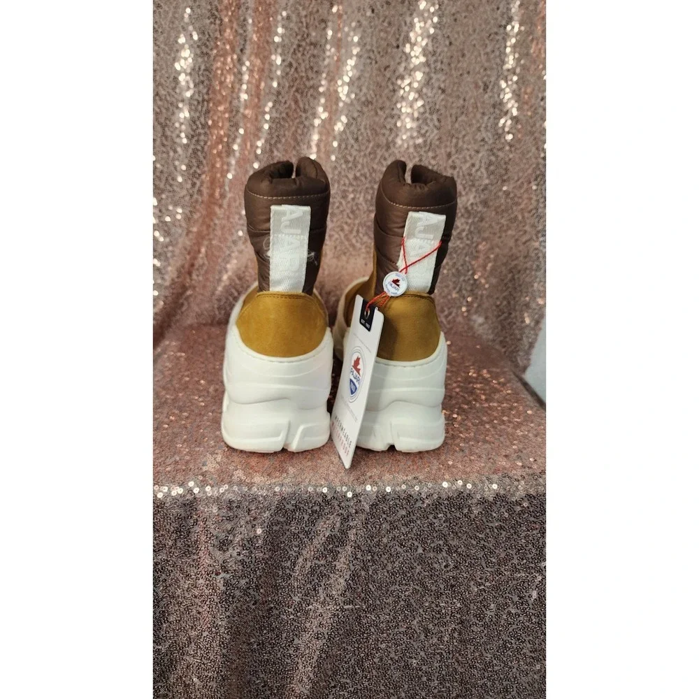 NWT Pajar Women'sWaterproof Tan‎ Suede Winter Boots Zipper Chunky Sole